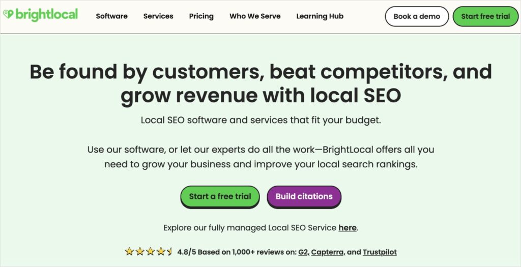 BrightLocal is one of the best local rank tracker tools.