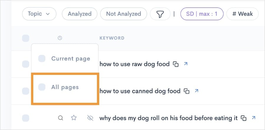 Bulk Select All Pages Bulk select all pages option.