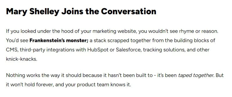 example of different voice in content