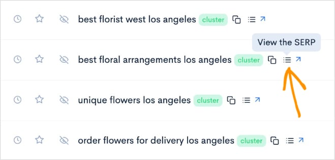 View the SERP View the SERP button in LowFruits.