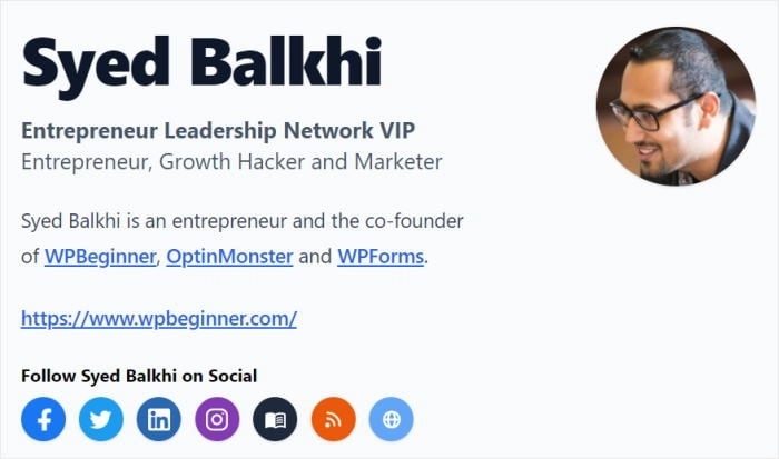 Guest Blogging Example With Links Example of a guest blogger with links to his websites and social media accounts.