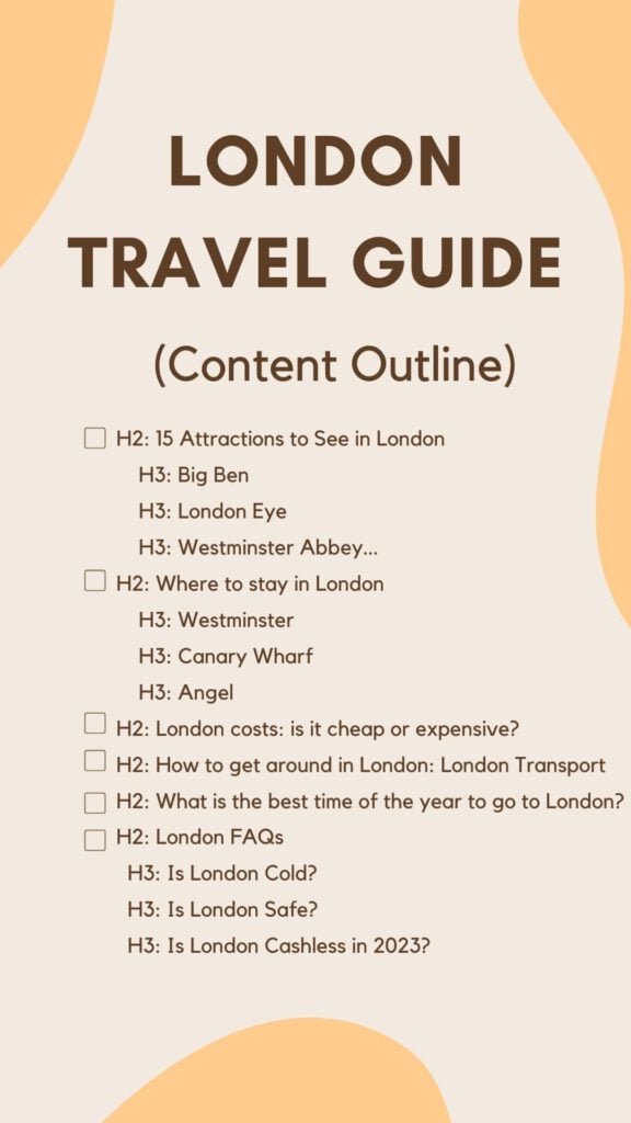 London travel guide content outline London travel guide content outline.