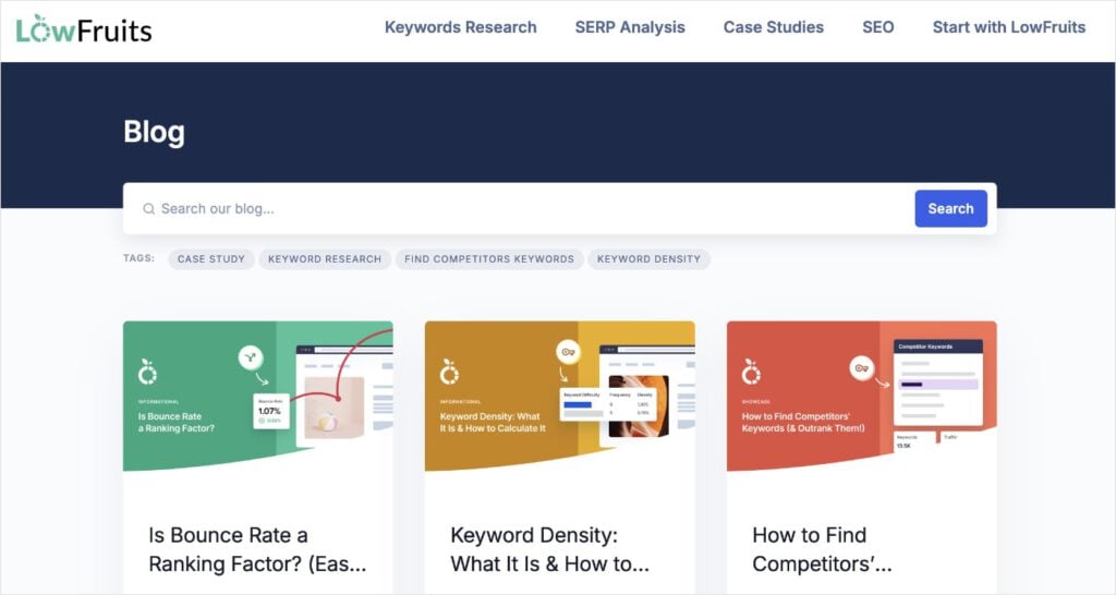 LowFruits Blog LowFruits blog with SEO articles.