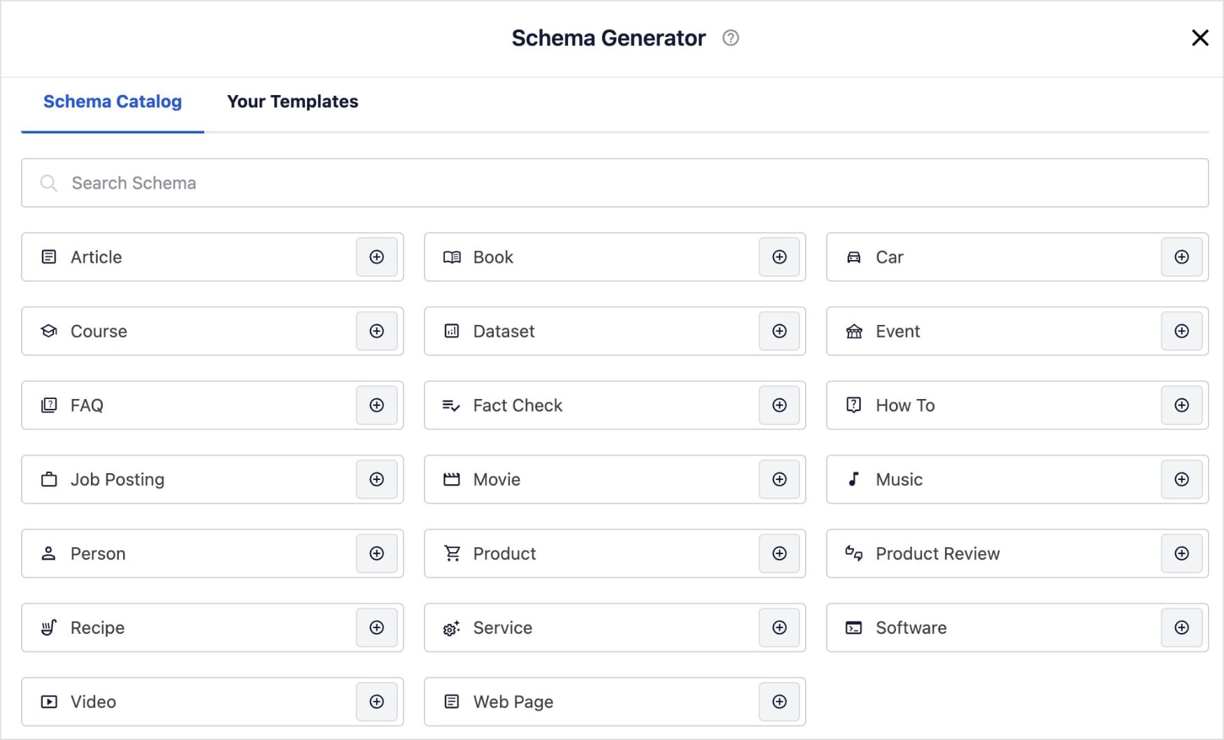 AIOSEO Schema Generator AIOSEO schema generator in WordPress.