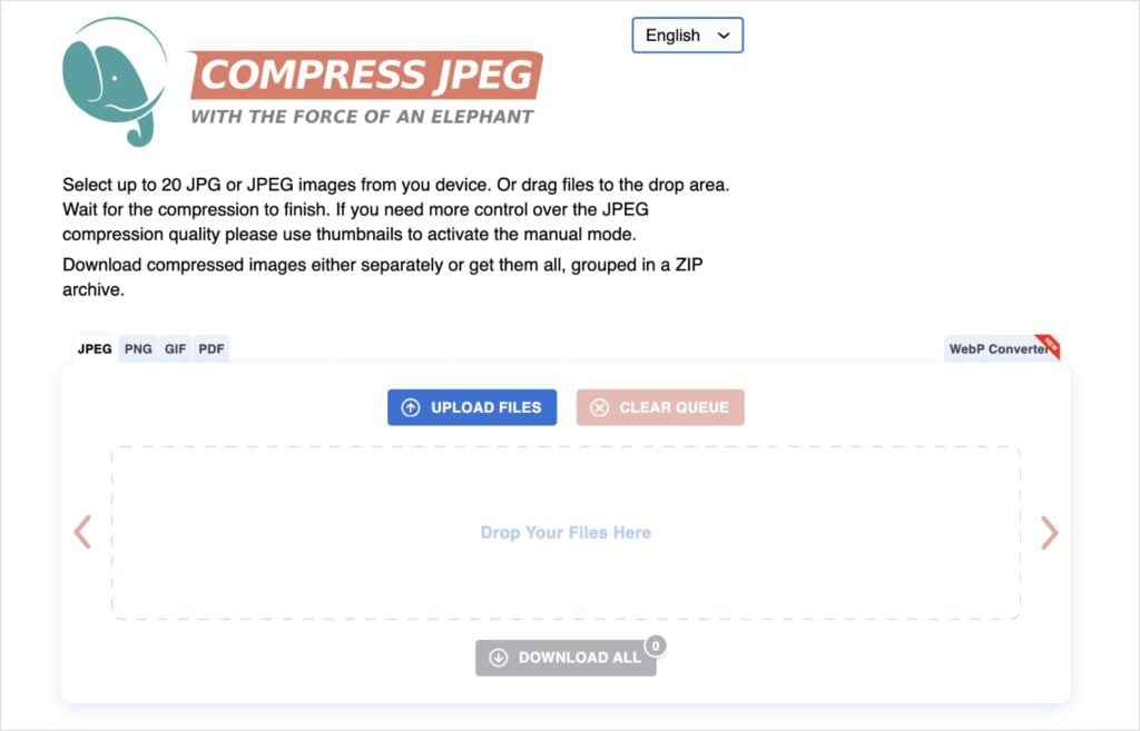 Compress JPEG Compress JPEG homepage.