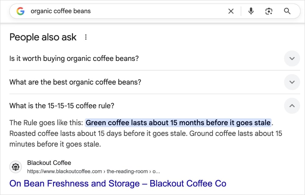 People Also Ask Results Advanced keyword research techniques suggest using Google People Also Ask results to find long-tail keywords.