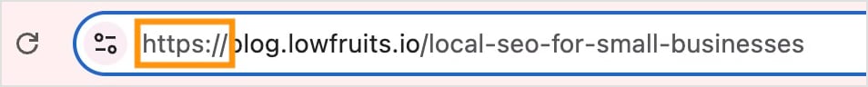 URL Protocol Protocol of a URL shows https://.