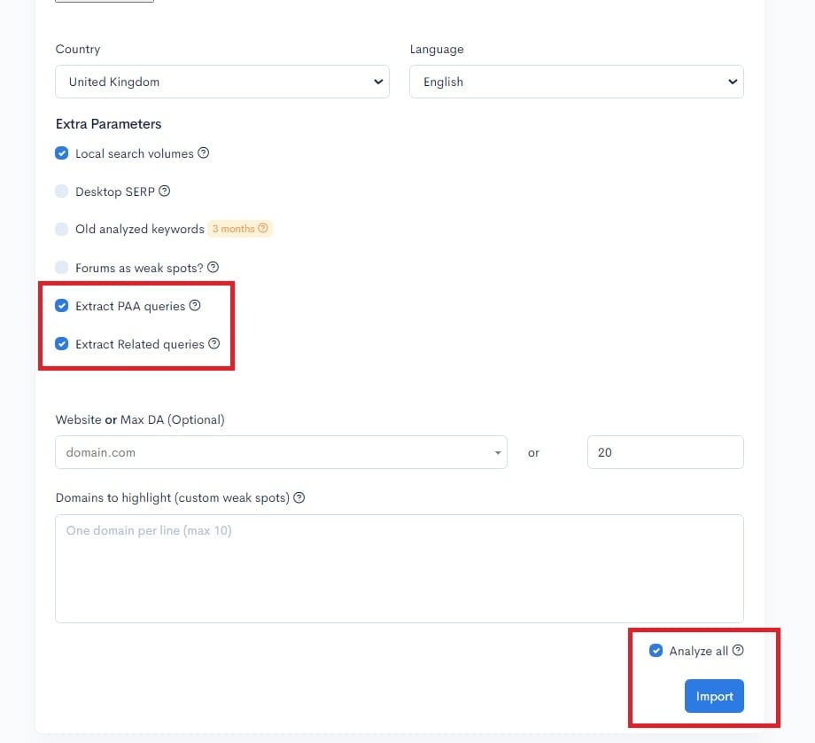 A screenshot of the language settings page in google analytics featuring LowFruits Extraction Features A screenshot of the language settings page in google analytics, featuring LowFruits' Extraction Features.
