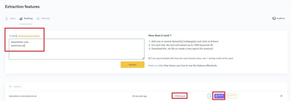 A screenshot of the settings page in wordpress showcasing the Extraction Features and Ranking options A screenshot of the settings page in wordpress showcasing the Extraction Features and Ranking options.
