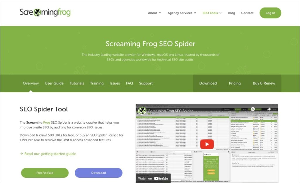 Screaming Frog Screaming Frog, a site audit SEO SaaS tool.