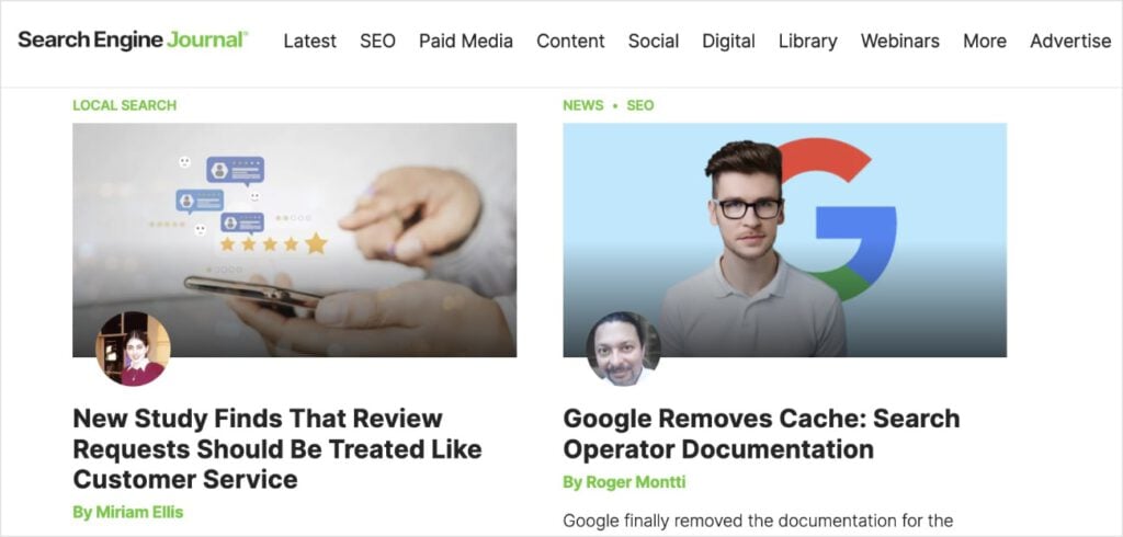 Search Engine Journal Search Engine Journal homepage with latest articles.