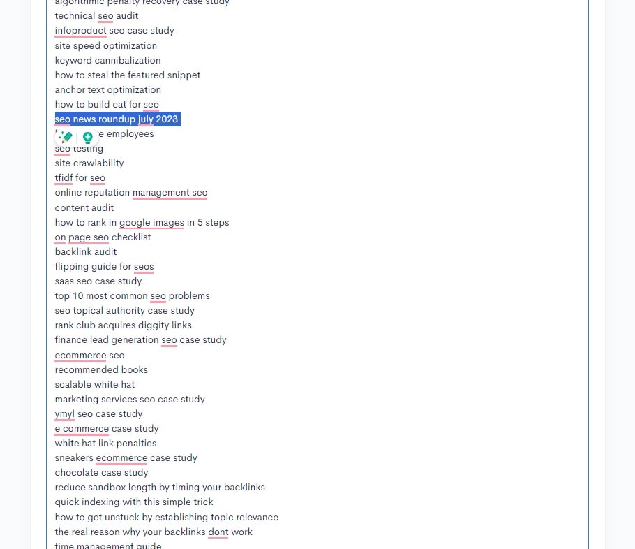 A screenshot of a page with a list of LowFruits and their Ranking A screenshot of a page with a list of LowFruits and their Ranking.