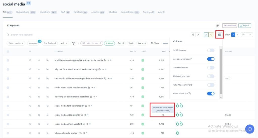 A screenshot of the adwords dashboard showcasing easy keywords A screenshot of the adwords dashboard showcasing easy keywords.