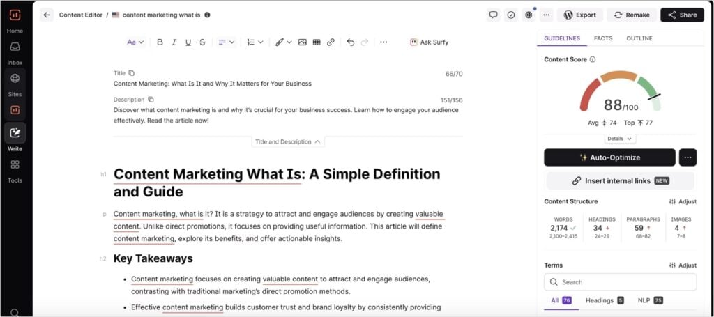 Surfer Content Editor.