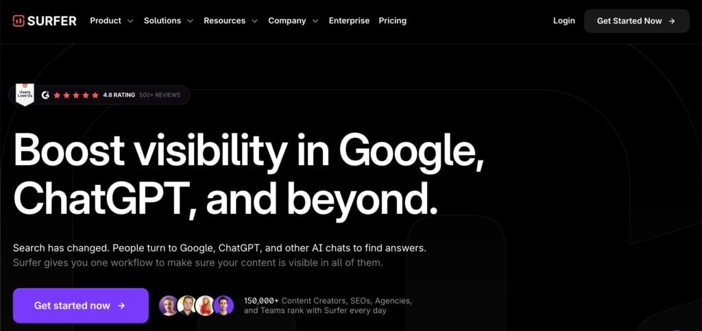 Surfer, a SERP analysis tool and content optimization tool.