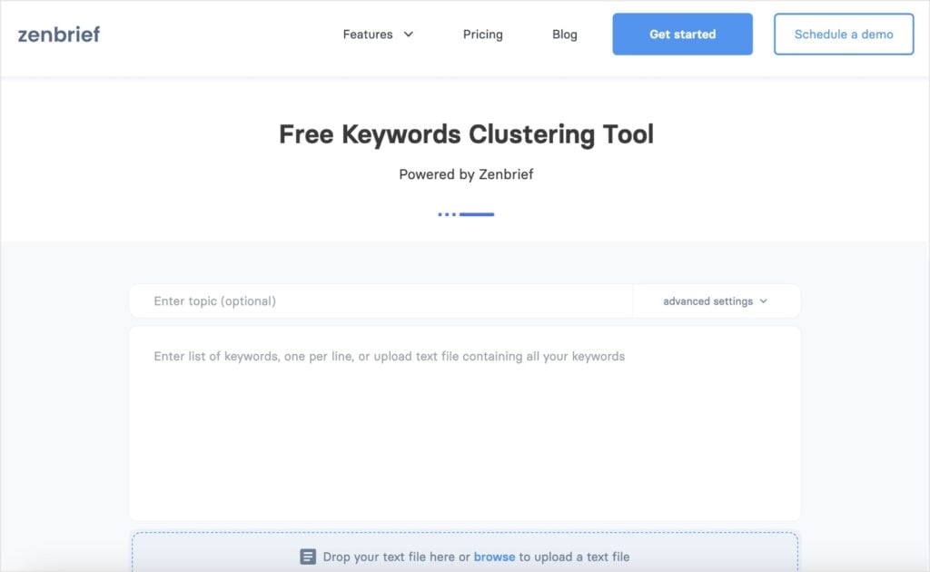 Zenbrief Zenbrief, a free keyword grouping tool.