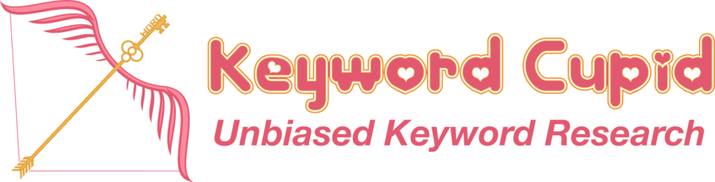The logo for keyword cupid unveiled keyword research The logo for keyword cupid unveiled keyword research.