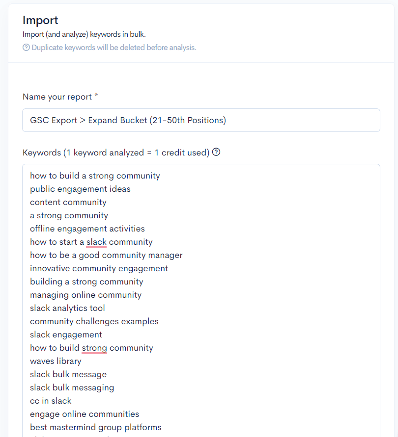 A screenshot of a Google search page displaying a list of keywords from Google Search Console GSC A screenshot of a Google search page displaying a list of keywords from Google Search Console (GSC).