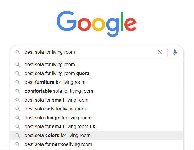 A google search for a living room A google search for a living room.