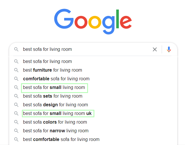 A google search for a bed for a living room A google search for a bed for a living room.