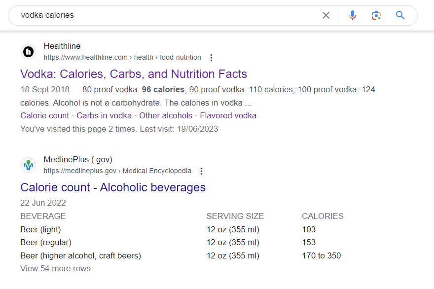 A google search for a product with a label on it A google search for a product with a label on it.