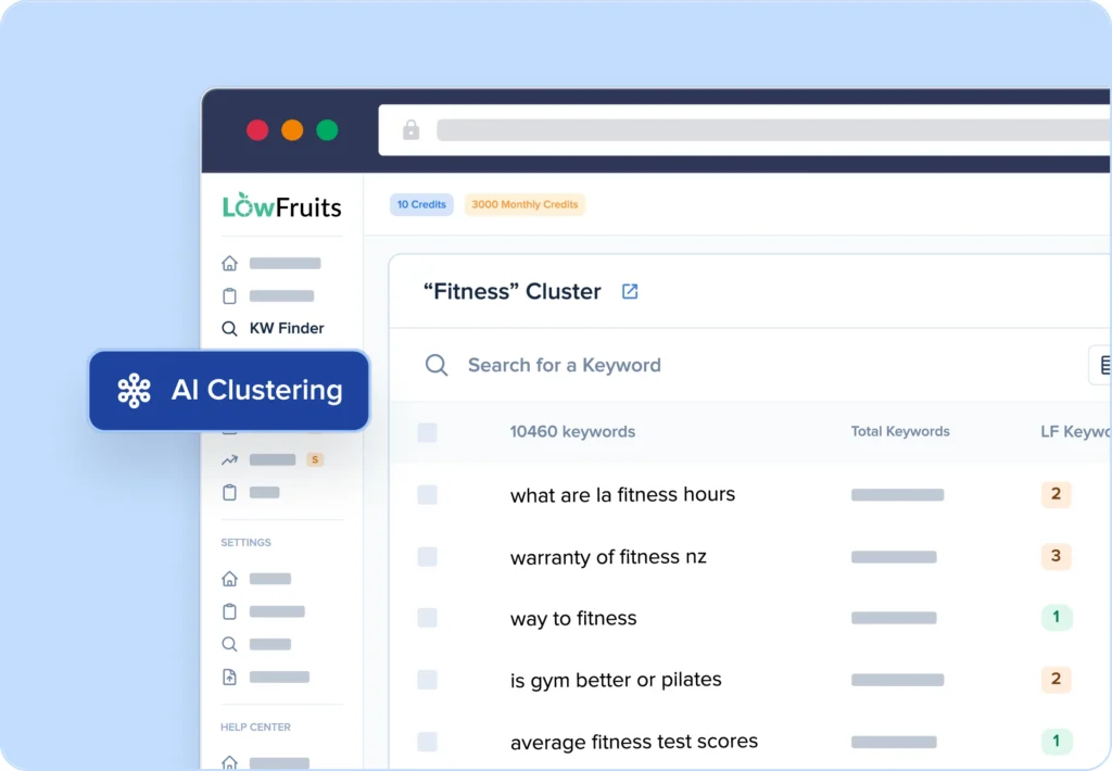 Group semantically-related keywords automatically with AI.