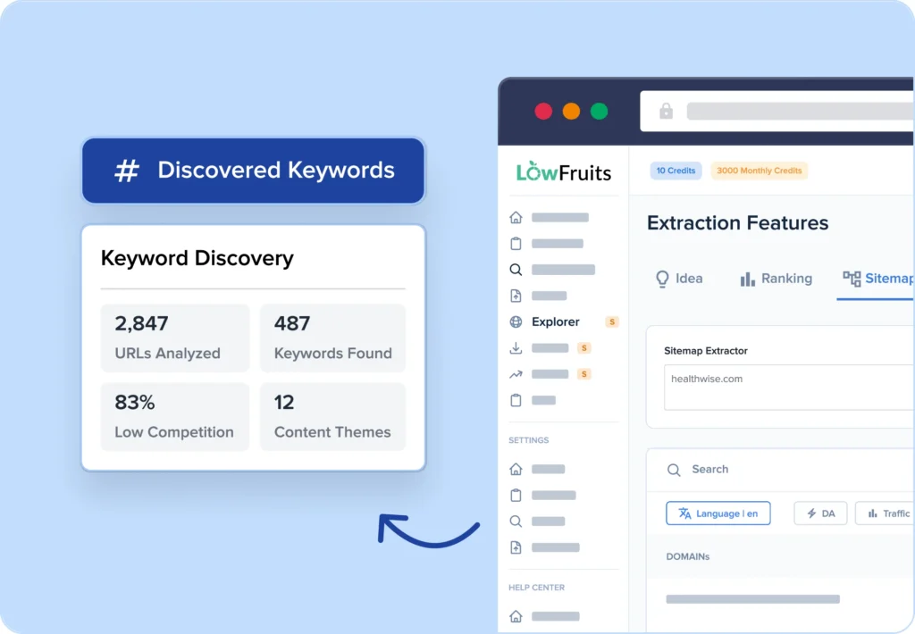 Find competitor keywords and content opportunities.